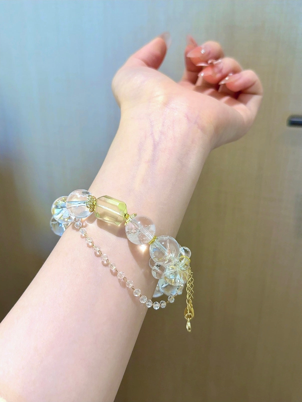 ▫️▪️ White crystal citrine bracelet